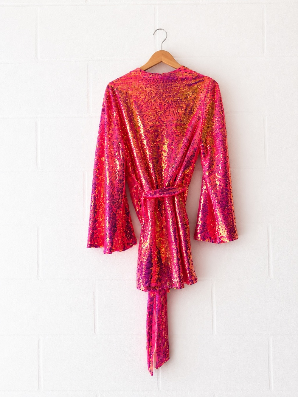 Pink Sequin Tie-Waist Dress - Picture 2 of 4